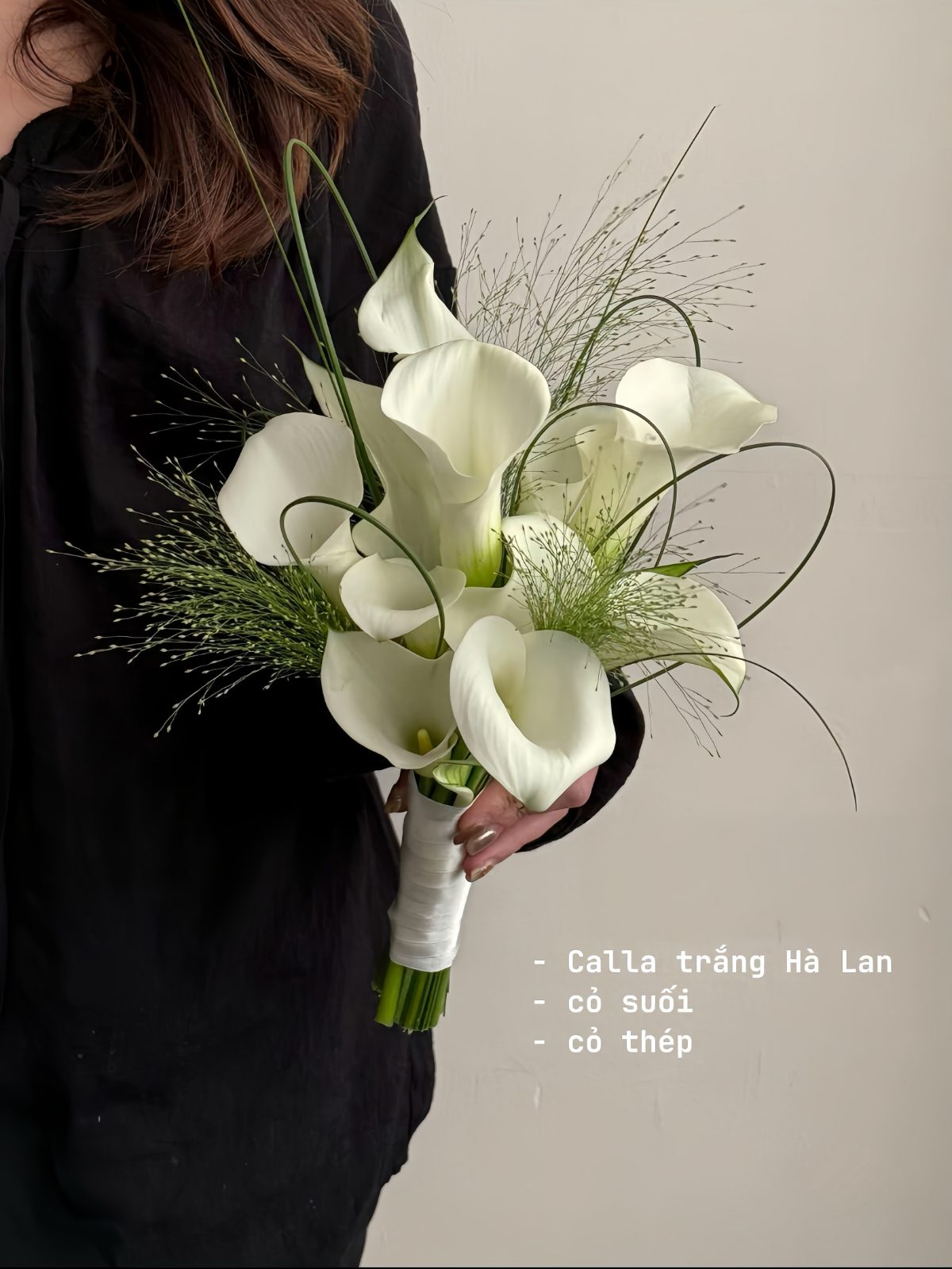 Bó hoa cưới 15 bông Calla Lily trắng